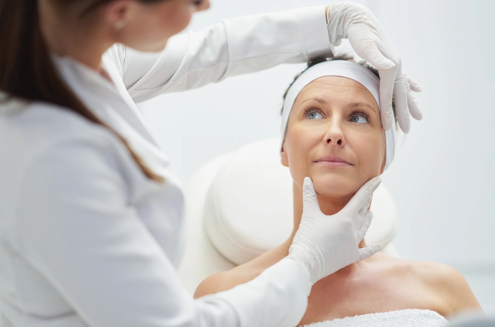 Female Patient Being Preparing for Facelift Surgery